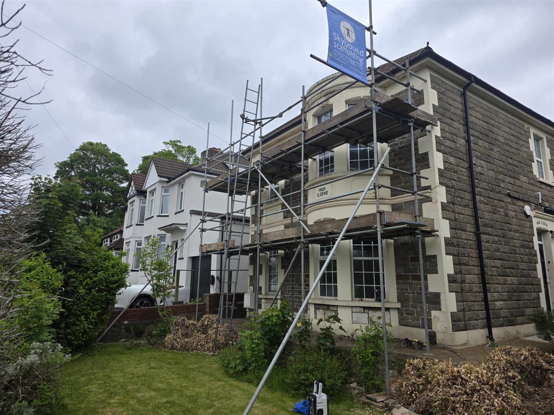 Scaffolding on a residential property